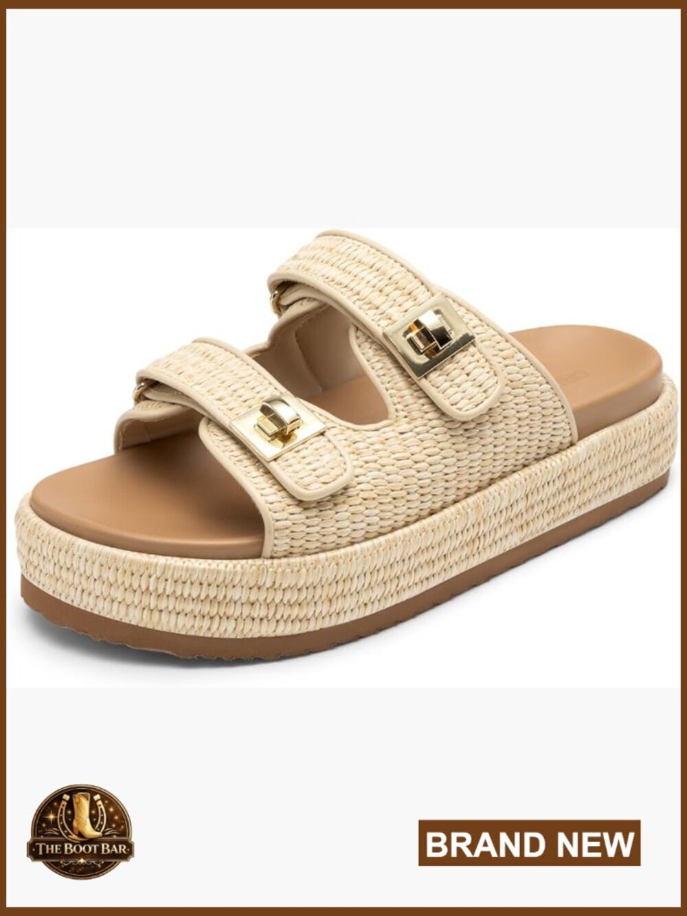 Platform Wedge Sandals with Raffia Espadrilles Comfortable Slide Sandals Summer